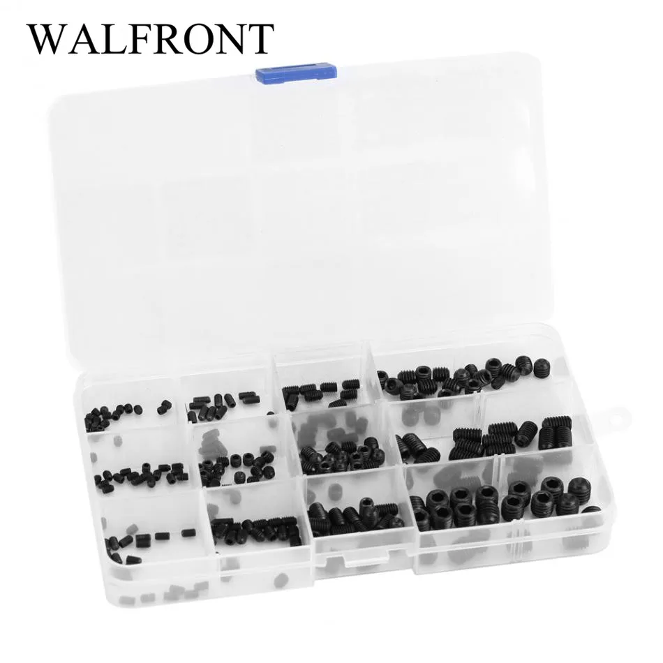 

240pcs Screws Bolts Carbon Steel Hex Screw Set Grub Screws Bolts With Plastic Case New Arrival