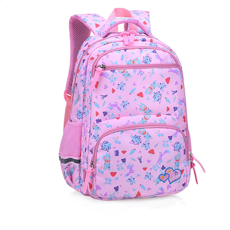 2019 adecuado para los grados 1-6 flores de impresión de dibujos animados mochilas escolares para niñas ortopédicas mochila escolar mochila infantil