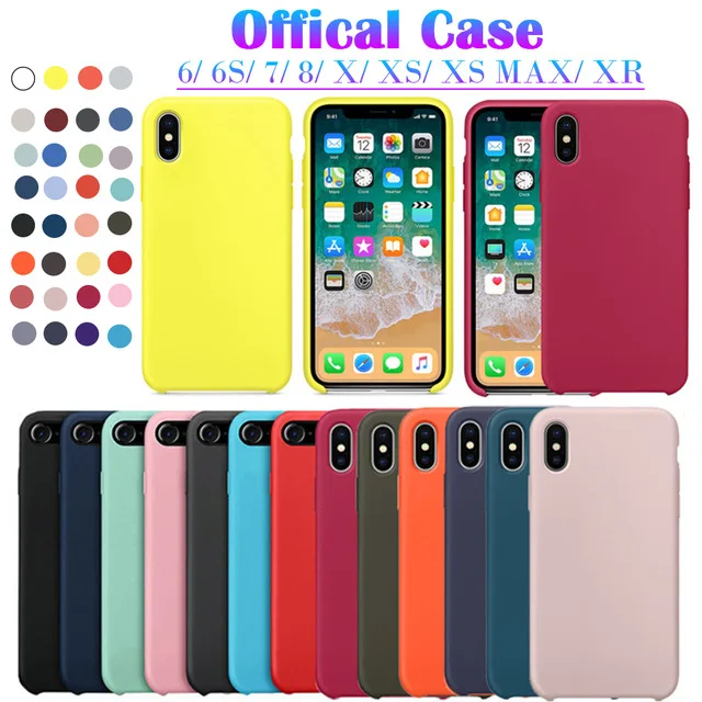 

Have LOGO Original Official Style Silicone Phone Case For iPhone XS MAX XR With Retail Box Cover For iphone7 8 X 6 6S Plus Case
