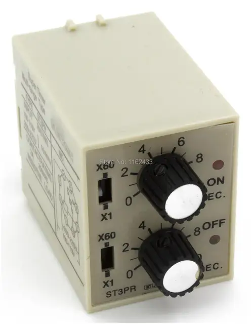 st3pr ac 220v 110v repeat cycle spdt time relay twin timer 10s 10min timer 10min