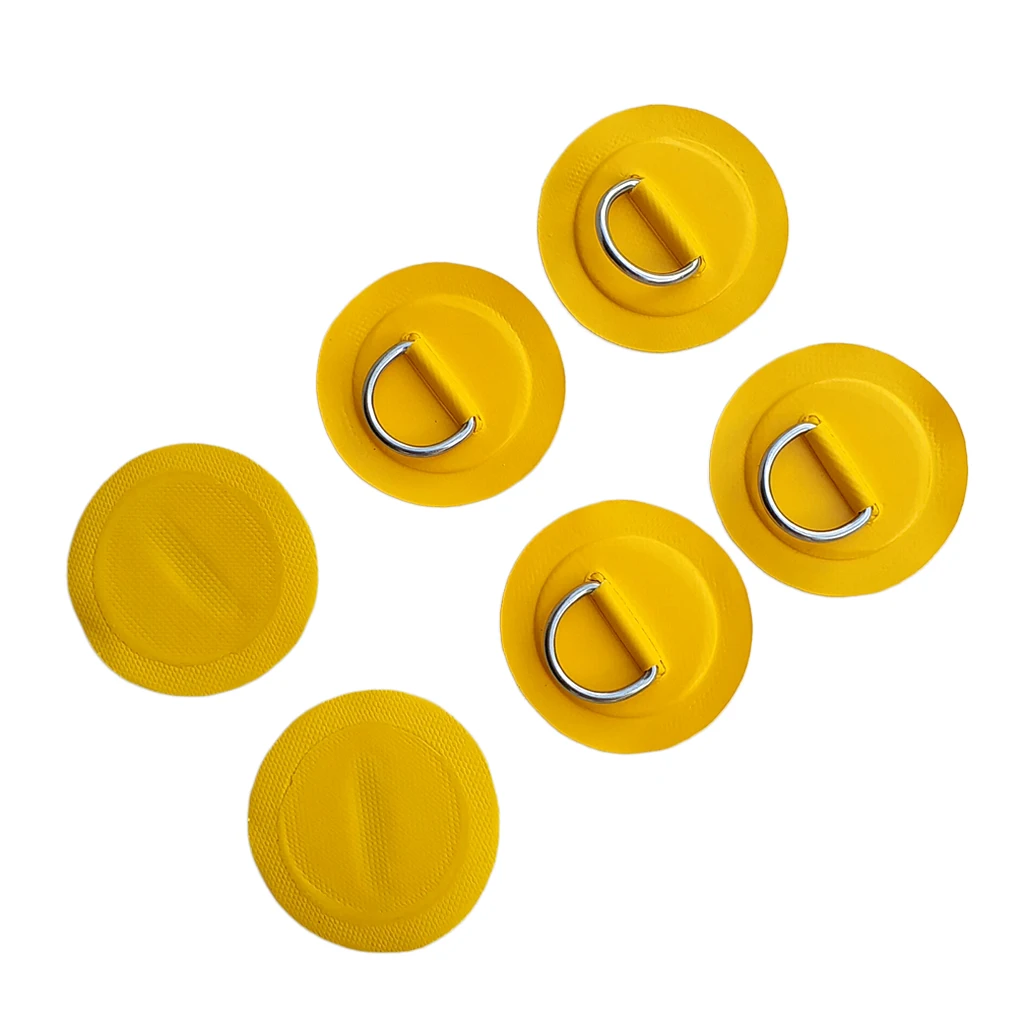 6 Pcs PVC Rib Inflatable Boat SUP D-Ring Patch Pad Fishing Rigging Accessories Surfboard D Ring Patch Fishing Raft