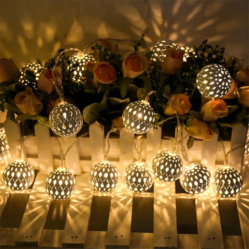 

Iron Ball 5M 28Leds LED Fairy String Lights Home Outdoor Decoration Christmas Holiday Party guirlande lumineuse Lighting