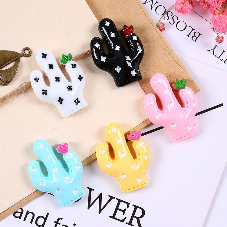 

10pcs/lot 30X20mm Kawaii Resin Cactus Cabochon Flatback For Mobile Scrapbooking Craft Home DIY Decoration Favor