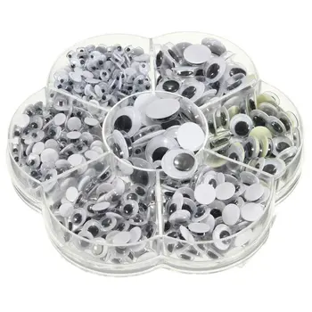 

New 700Pcs/Box 7 Sizes DIY Round Self-adhesive Wiggly Googly Eyes For Doll Toy