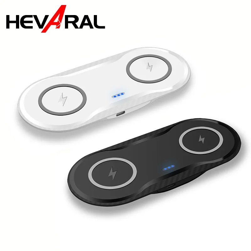 

HEVARAL Double Wireless Charger 2 In 1 Charger QI 5W Adapter For IPhone X XR XS 8 7 Plus For Galaxy S10 S9 S8 For Mi9 For Huawei