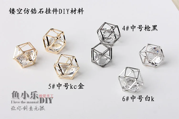 Handmade necklace zircon water drill bow hair jewelry alloy material package fittings with hollowed-out pendant diy Jewelry Findings