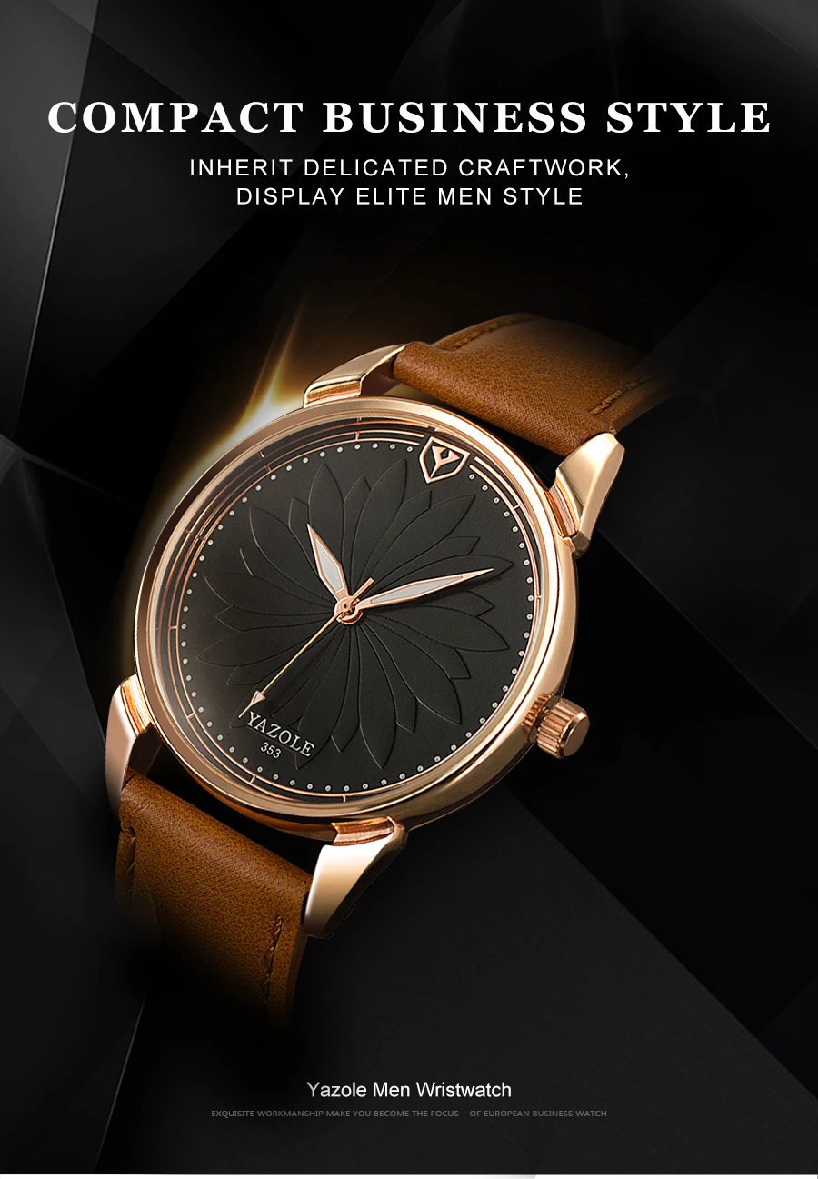 YAZOLE мужские часы топ бренда роскошные кожаные мужские часы модные наручные часы erkek kol saati reloj hombre