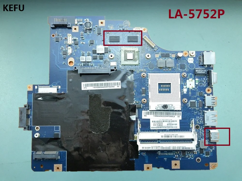 

KEFU G560 Motherboard For Lenovo Laptop Z560 LA-5752P NIWE2 mainboard with graphics card Tested 60 days warranty