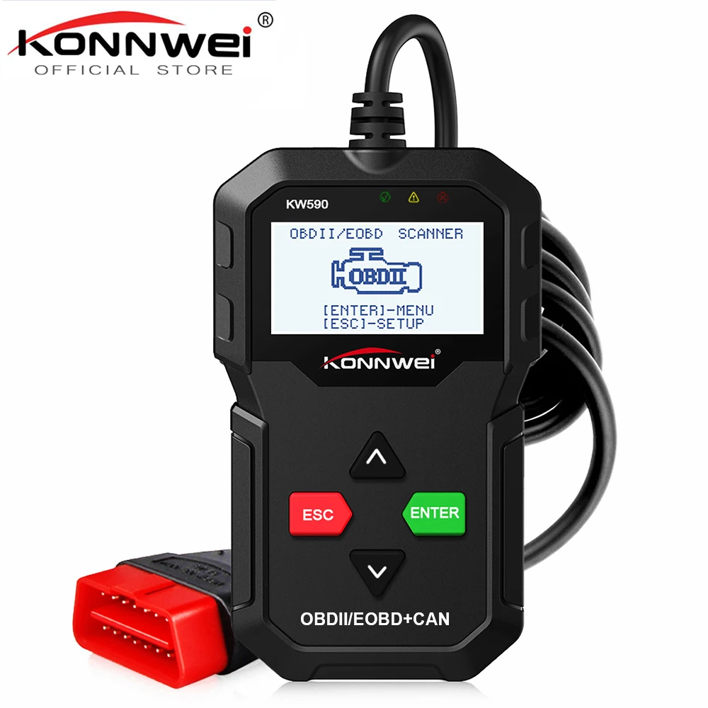 KONNWEI KW590 Универсальный OBD2 EOBD может считывать код диагностический сканер Автосканер двигатель диагностический инструмент лучше, чем AD310 NL100