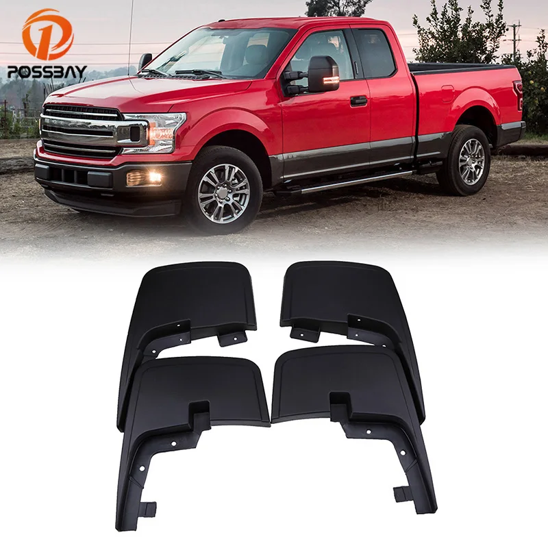 POSSBAY Car Mud Guards Fenders for 2015 2018 Ford F150 models Without