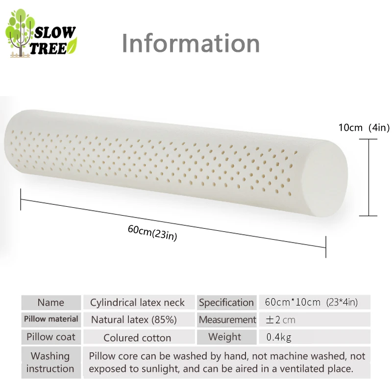 Медленное дерево, натуральный латекс, цилиндрическая подушка для шеи, шейного отдела позвоночника, продолговатые конфеты, Подушка для сна, подушка для путешествий, подушка для шеи