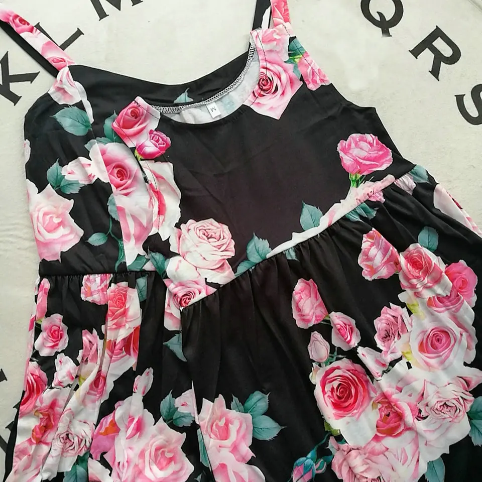 Family Look Women Matching Mother And Daughter Clothes Sleeveless Floral Dress For Mommy And Me Kids Girls Mom Daughter Dresses (4)