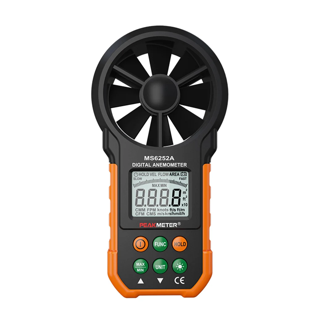 

PEAKMETER MS6252A Handheld Digital Anemometer LCD Backlight Air Wind Speed Velocity Meter