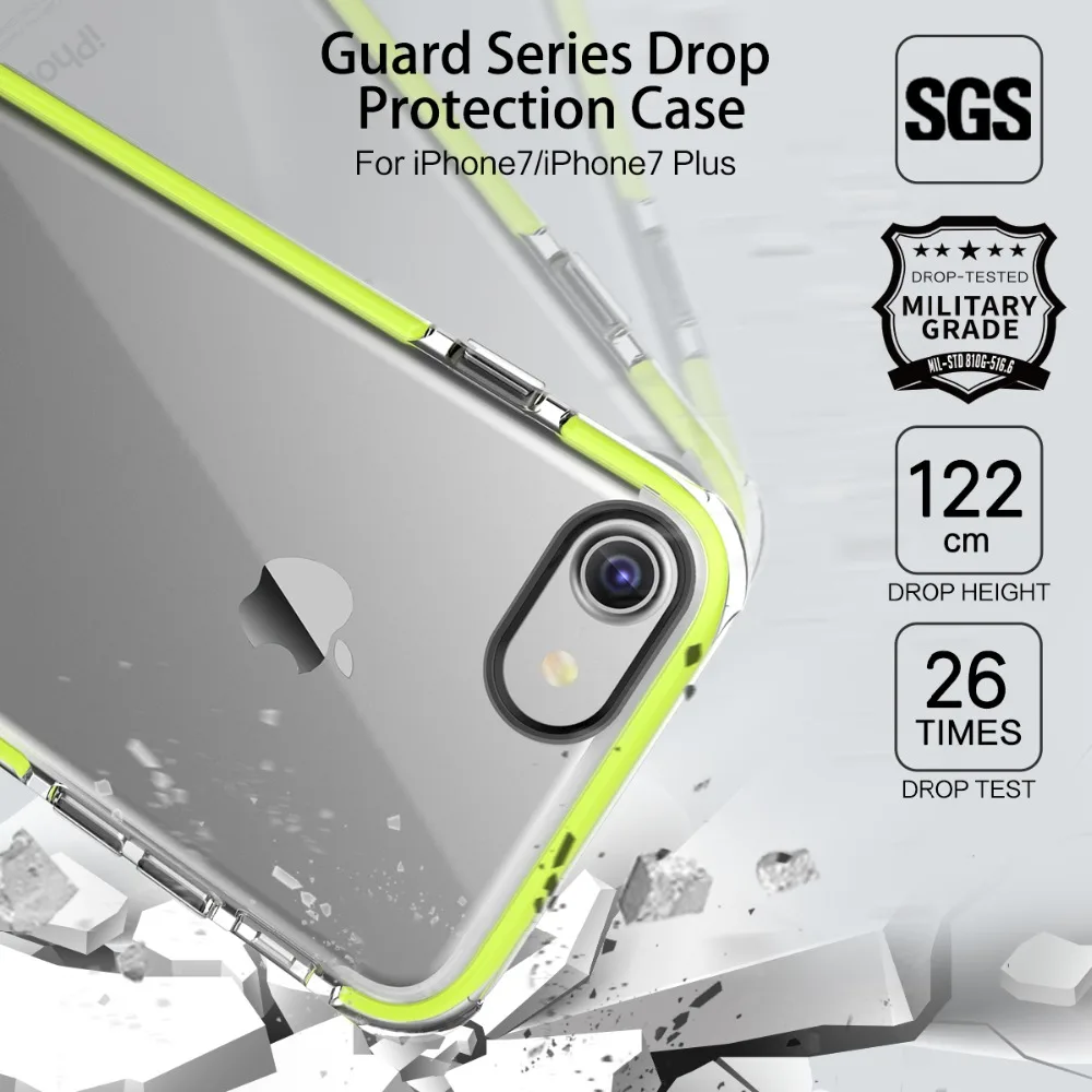 ROCK US Army Drop standard phone case for iPhone 7 7 Plus Guard Soft TPU high