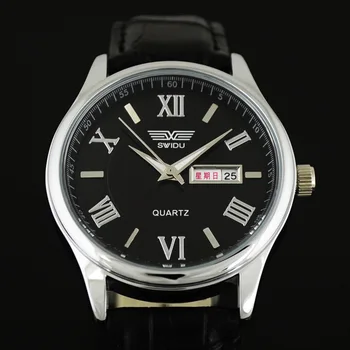 

2017 new leisure fashion luxury men and women neutral analogue Rome large dial quartz movement leather watch quartz watch