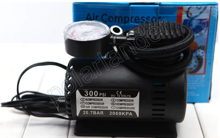 12V Портативный 300 PSI автомобильный насос воздушный компрессор шинное Надувное авто насос с 3 пневматическими насадками