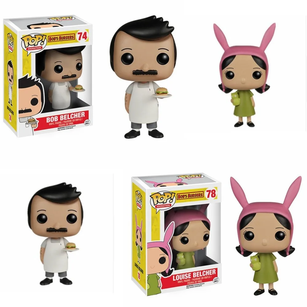 

Funko POP Animation Series: Bob's Burgers #78 Louise Cute Vinyl Dolls #74 Bob Model Toys Children Birthday Action & Figure Gift