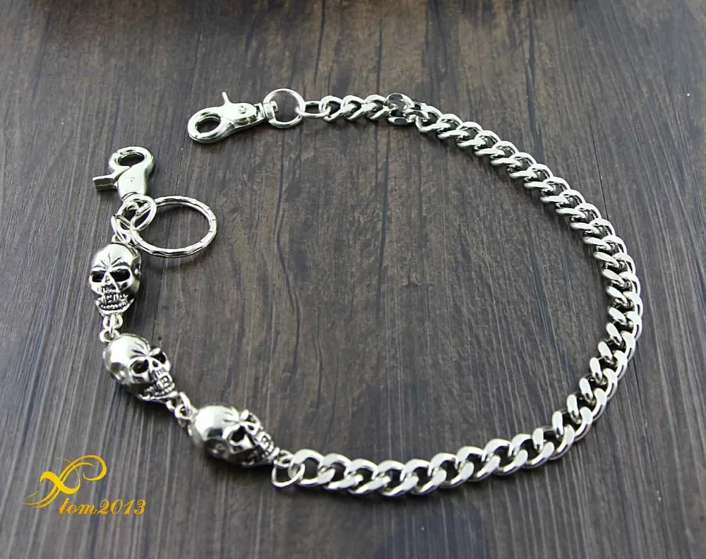 

Simple Strong Basic Biker Trucker Skull Key Jean Wallet Chain (21") Silver KC108 YL-37