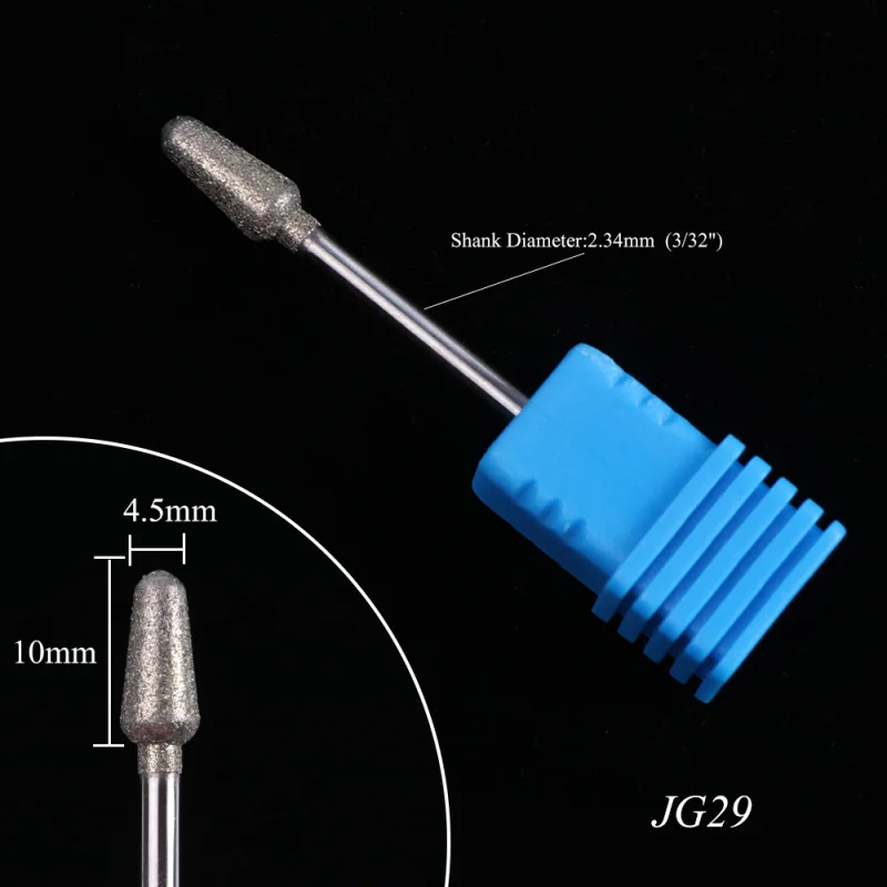 1 шт., электрическая дрель для ногтей, алмазные сверла с острым концом 3/32 дюйма, кутикула для маникюра, педикюра, аксессуары для дизайна ногтей, сверло CHJG18-31 - Цвет: JG29