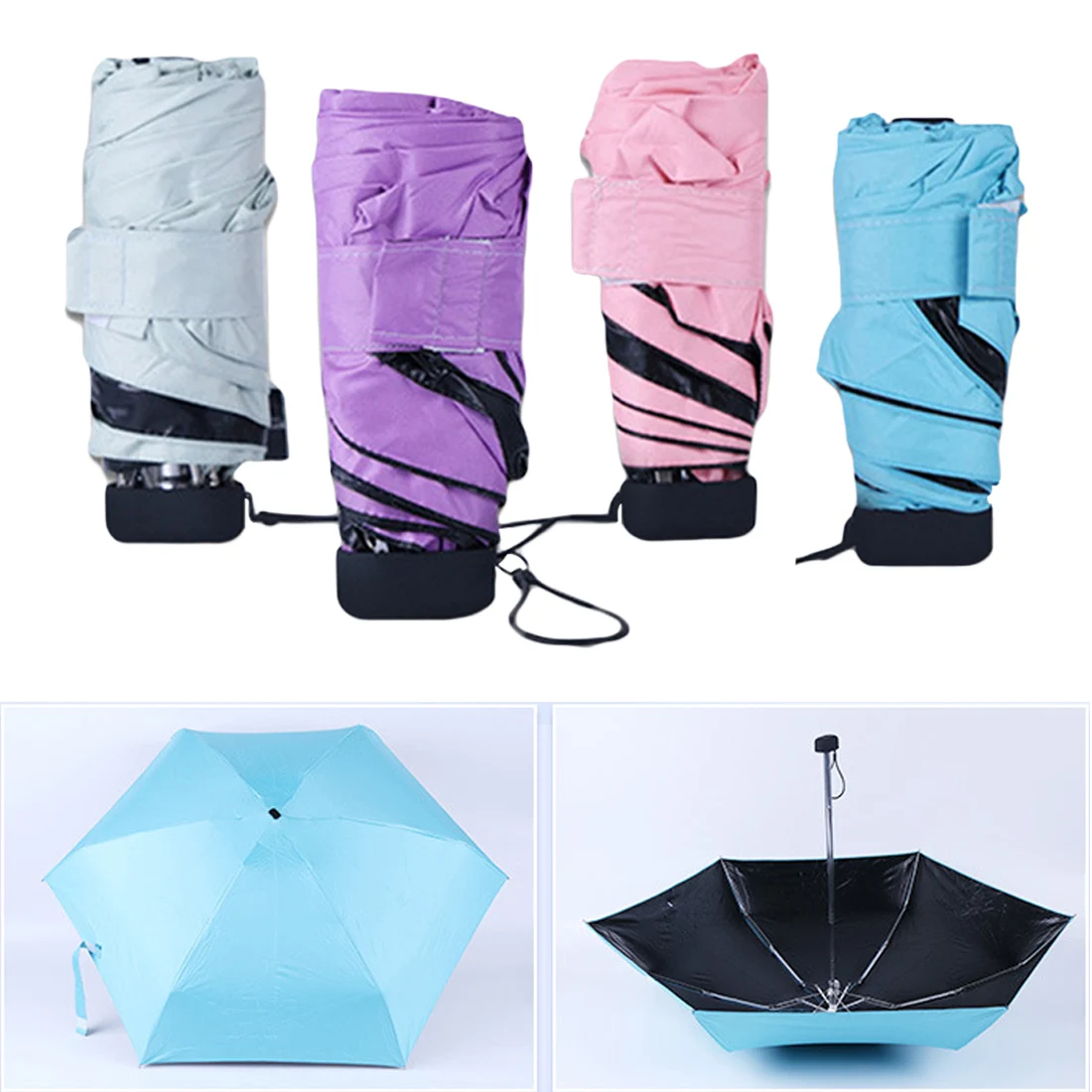 Portable five fold Umbrella Pocket Bag Umbrellas Windproof Folding Rain