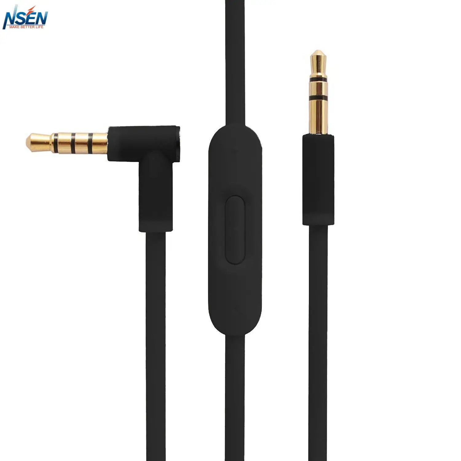 Replacement  Audio Cable with Inline Remote Microphone for Beats SoloHD Studio Pro Detox Wireless Studio 2.0 Solo Headphones