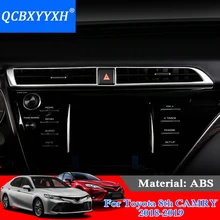 QCBXYYXH Автомобильный дизайн ABS центральной консоли блестками украшения рамка для Toyota 8th Camry внутренний аксессуары наклейки