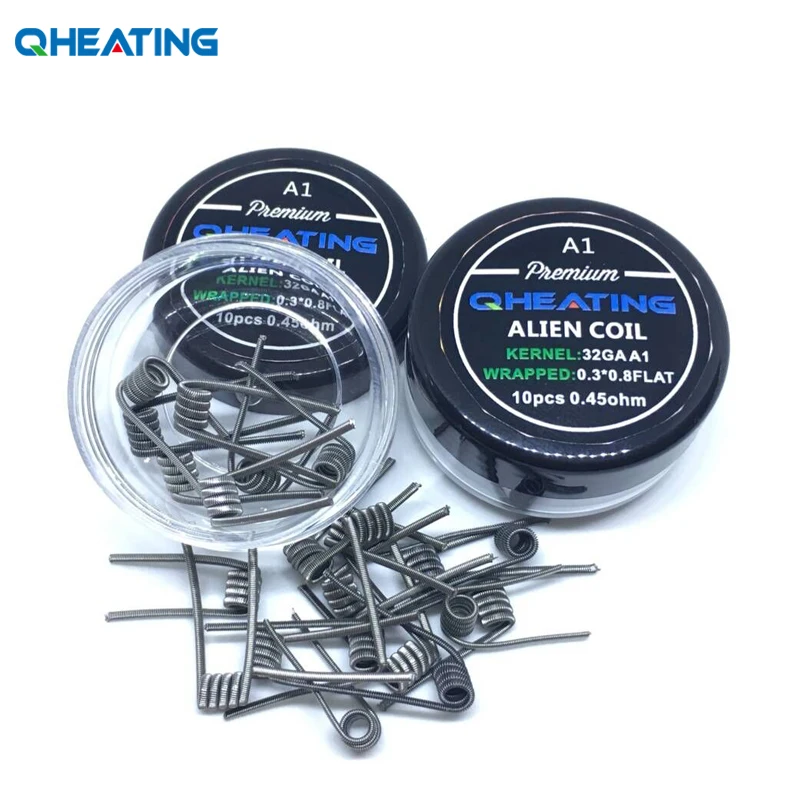 

Qheating A1 ALIEN Coil prebuilt Coil electronic cigarette rda atomizer wick coil resistance Alien clapton coil