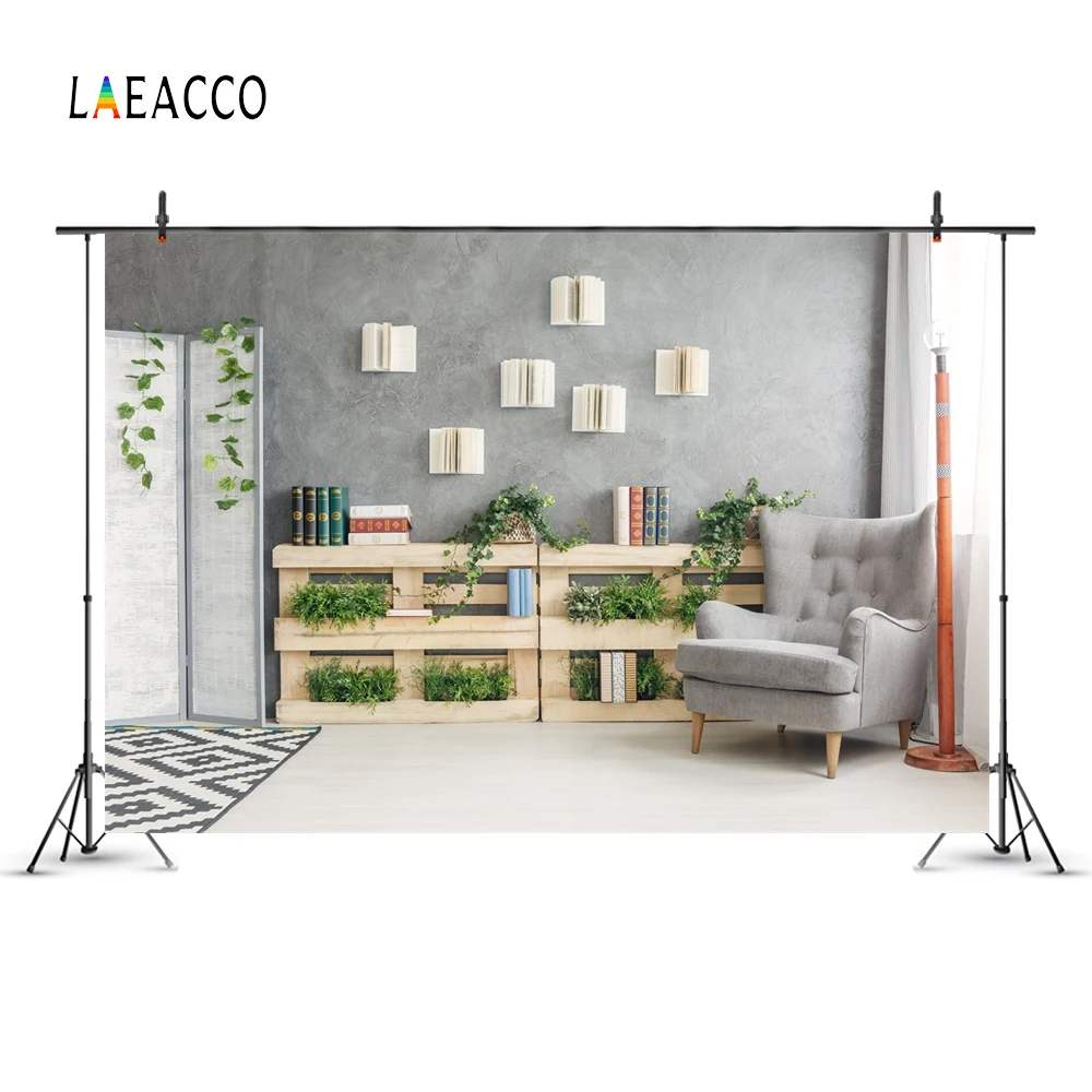 Laeacco гостиная экран диван исследование деревянные книжные полки лоза фоны для фото внутри помещения фотография Виниловый фон фотостудия