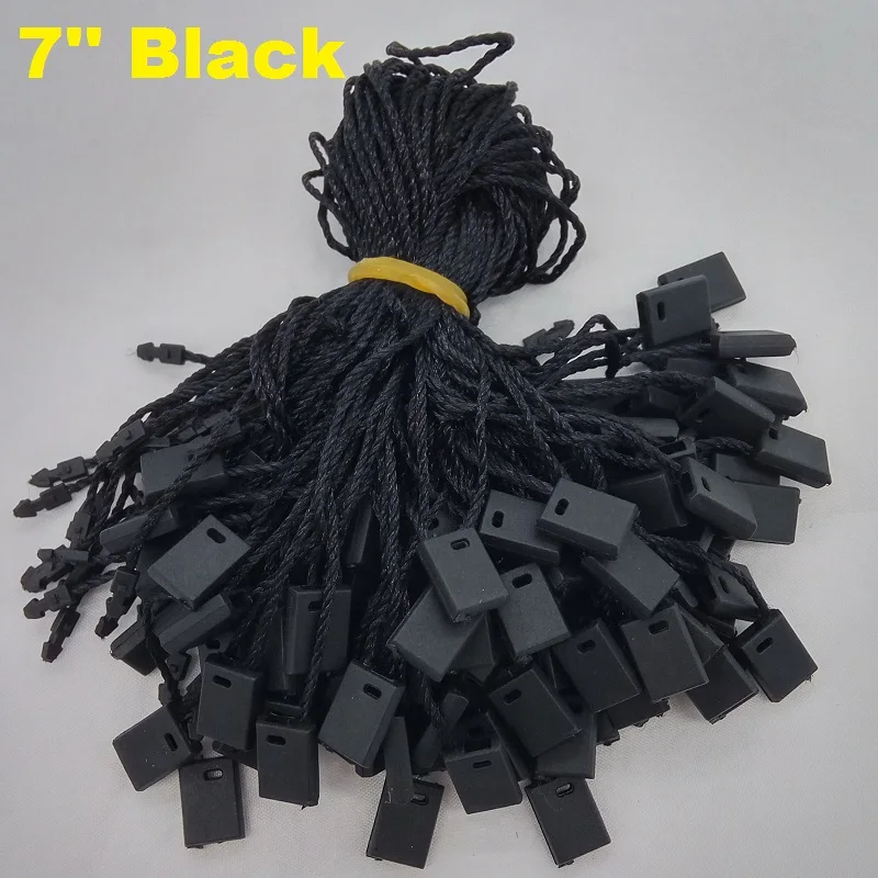 7 inches 100 Pieces Black Hang Tag Cord For Garment Hang Tag 18cm