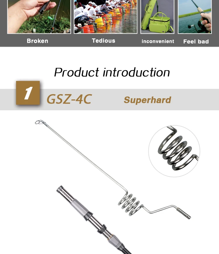 Vara de Pesca Emmrod Inoxidável Fiação 72cm Telescópica Rocha Aço Mar 8 pesca 72cm vara de pesca telescópica rocha vara de pesca