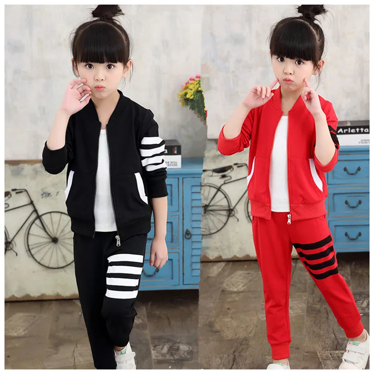 

suit for children during the spring and autumn a Korean small Tong Wei two piece suit for girls clothing wholesale