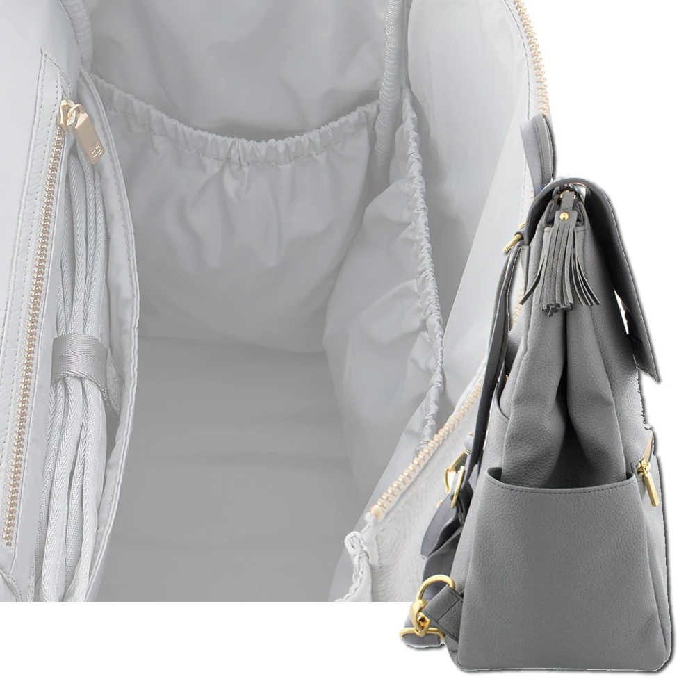  PU Leather Baby Diaper Bag Backpack+Changing Pad+Stroller Straps