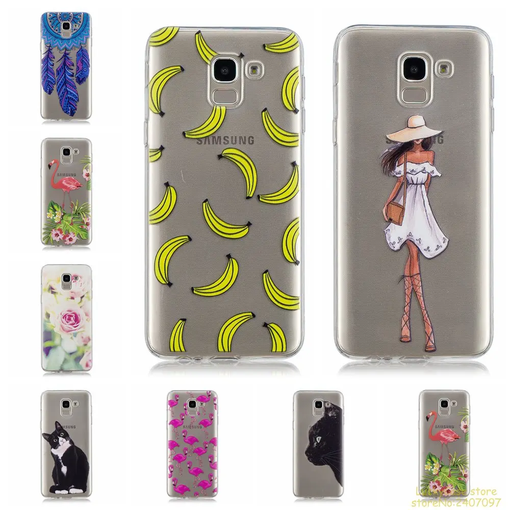 

high quality Silicone TPU Case For Samsung J6 2018 phone cases Luxury Printed Back Cover Coque For J6 2018 fundas etui tok caso