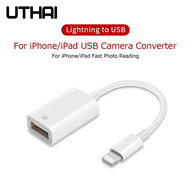 

UTHAI C37 Lightning to USB Adapter For Iphone Ipad USB Camera Converter For Lightning Card Reader USB Connector