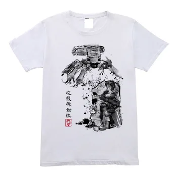 

Yo-Young Men T-shirts Ghost In The Shell Major Vs Tank Digital Print 100% 180gsm Combed Cotton Casual Summer T Shirts