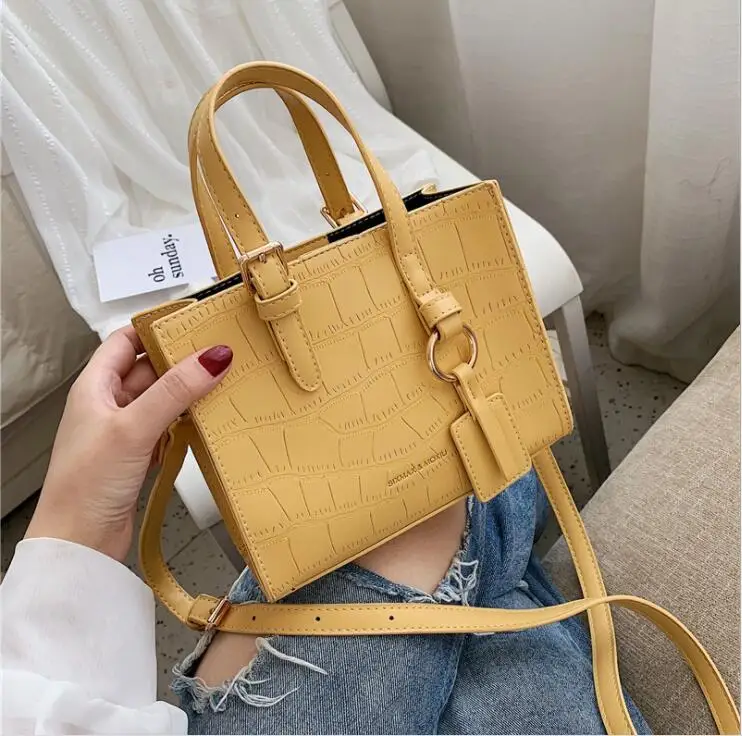 Аллигатор короткая однотонная цветная сумка женская через плечо Bolsa Feminina