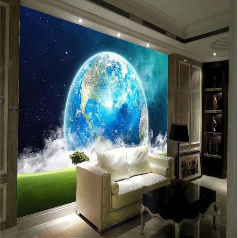 3d wallpaper high-end custom mural non-woven wall sticker 3d universe the earth sky painting photo 3d wall room murals wallpaper