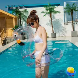 Летний надувной Ride-ons кольцо прозрачный, блестящий фламинго и единорог игрушка для ванны бассейн плоты для взрослых плавающий свободный