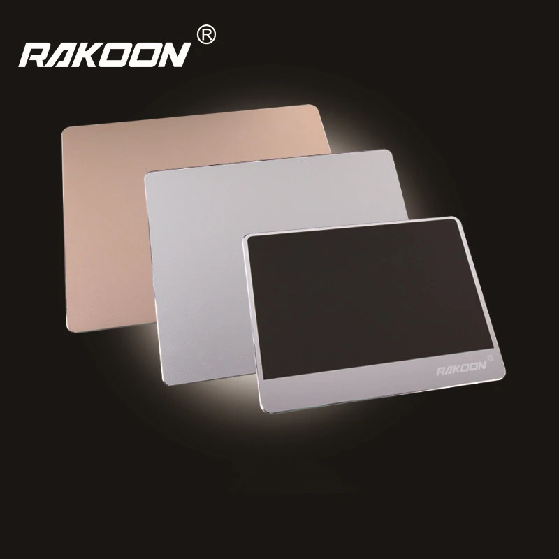 Metal mouse pad with aluminum front and rubber back easy to clean good