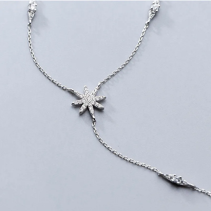 INZATT Настоящее серебро 925 проба Циркон Астра ожерелье для модных женщин вечерние милые ювелирные изделия аксессуары подарок