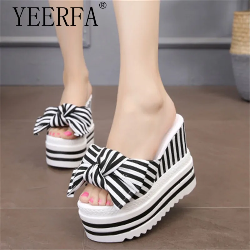 

Summer Women Shoes High Heel 12CM Platform Slippers Fashion Casual Hollow Out Shoes Ladies Wedges Beach Sandals Women Flip Flops