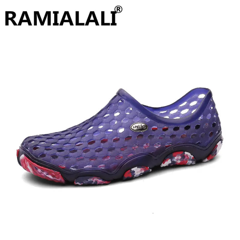 

Men Summer Sandals New Breathable Hollow Out Slippers Men Water Shoes Garden Jelly Male Beach Sandals Big Size 35-45
