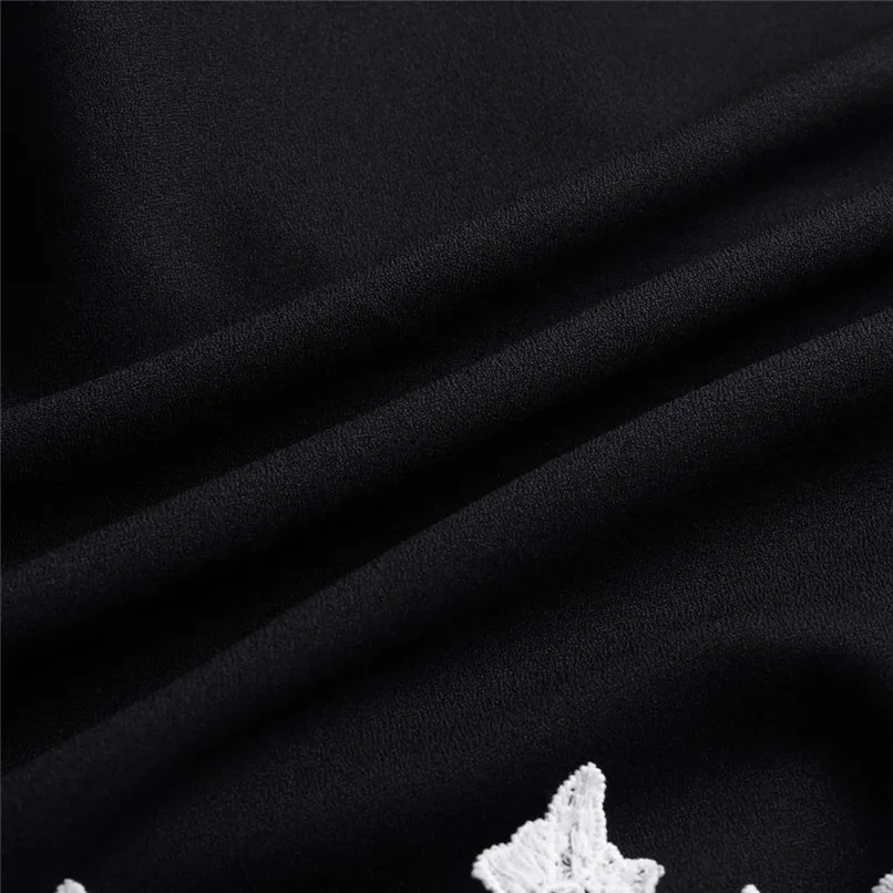 XL-5L Fashion Women Plus Size Off Shoulder Lace Cross Asymmetrical Appliques Dress Solid Party Dress Soft Summer Clothes 40MA21 (7)