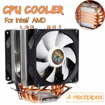 

4 Copper Heat Pipe CPU Cooler Cooling Fan Radiator Quiet Dual Fan Cooler Heatsink for Intel LGA 1150/1151/1155/1156/1366/775 AMD