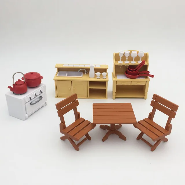 Best Offers suit for Sylvanian Family figure 1:12 doll house dining room kitchen set mini furniture DIY pretend toy gift Christmas Best Offers suit for Sylvanian Family figure 1:12 doll house dining room kitchen set mini furniture DIY pretend toy gift Christmas