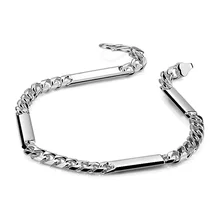 Модный 925 пробы Серебряный браслет для мальчика, твердый серебряный браслет, мужские классические серебряные ювелирные изделия, подарок 4 мм 17. 5 см браслет
