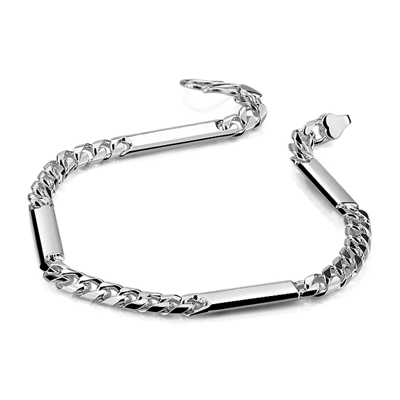 Fashion 925 Sterling silver boy bracelet 100 solid silver bracelet Men