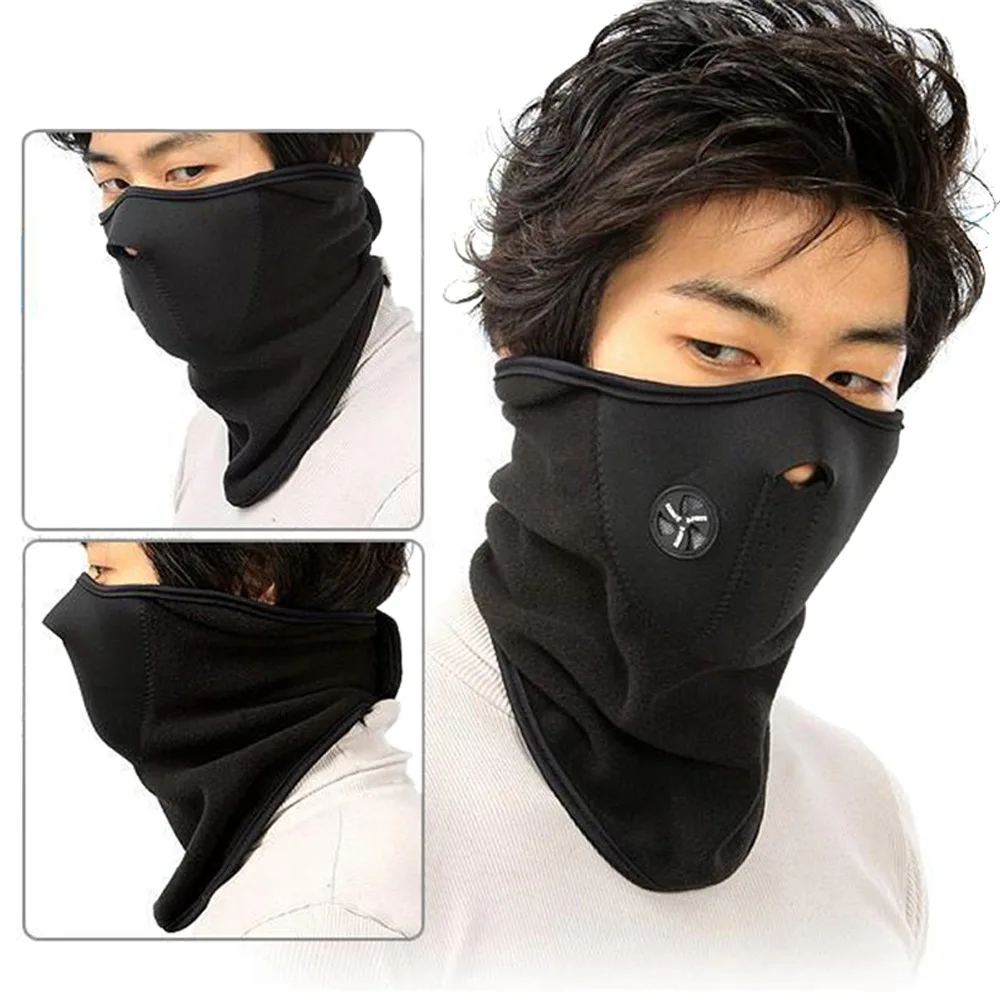 

Bicyle Cycling Motorcycle Winter Sports Ski Snowboard Hood Wind Stopper Face Mask Headwear Thermal Fleece Black
