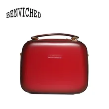 BENVICHED женская сумка из коровьей кожи Новая модная женская зеленая сумка на плечо мини ретро сумка c378