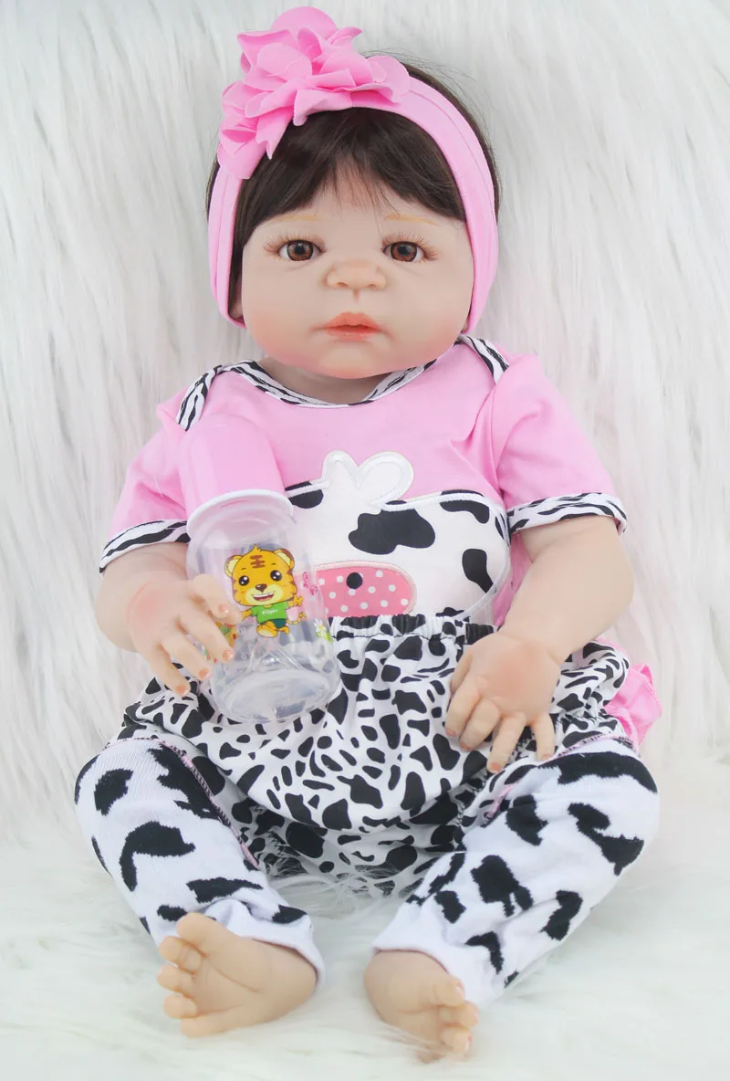 55 см полный корпус силиконовый реборн девочка кукла игрушка Реалистичная новорожденная принцесса младенцы кукла модная детская игрушка